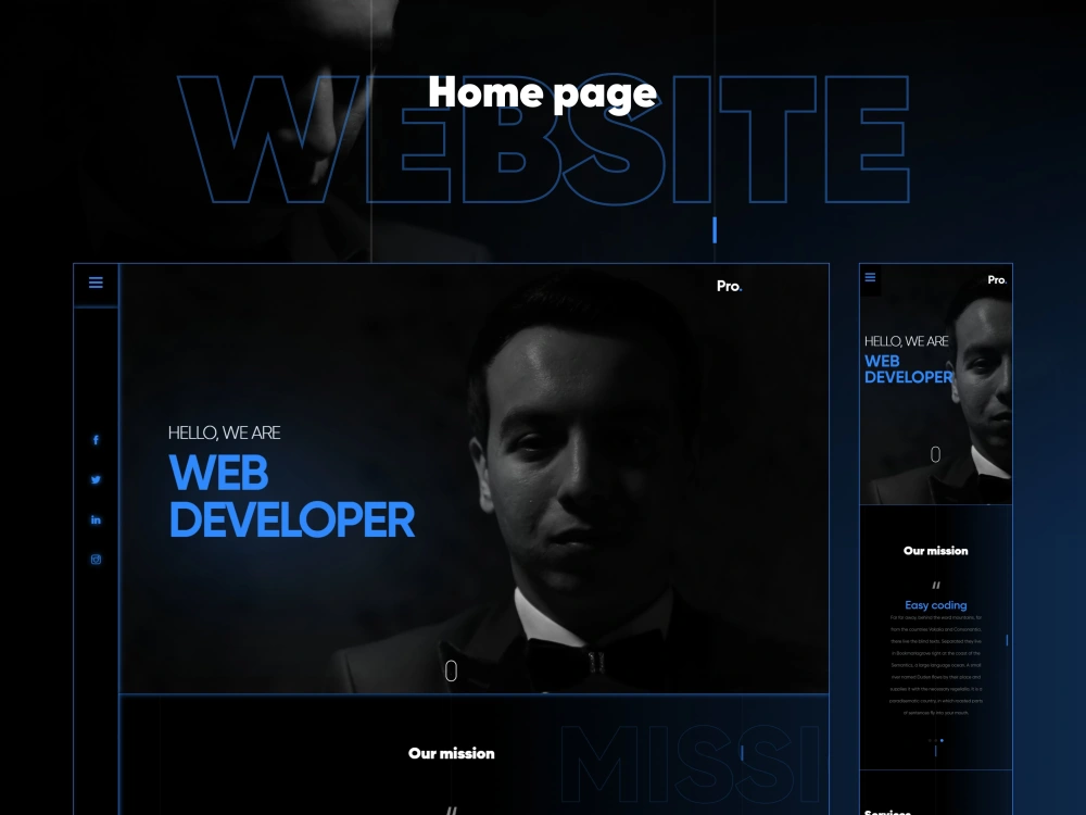 Portfolio responsive website template | HTML | CSS | Javascript | Upwork