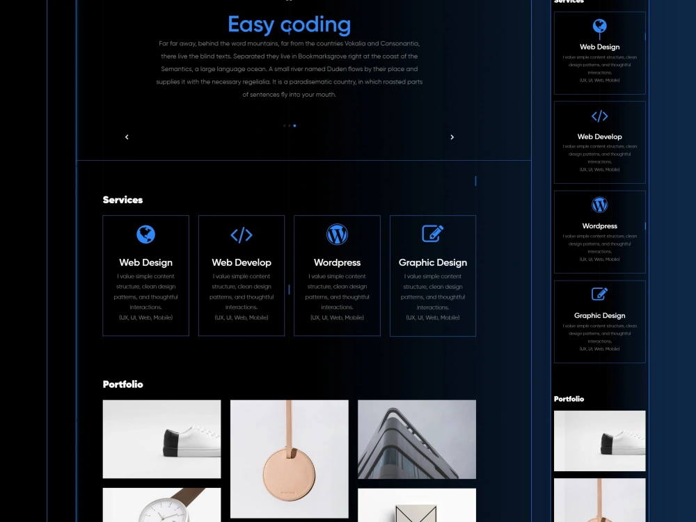 Portfolio responsive website template | HTML | CSS | Javascript | Upwork