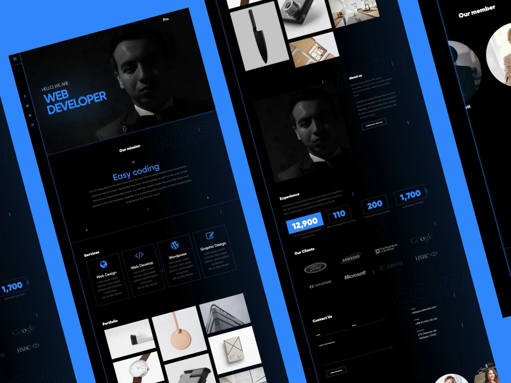 Portfolio responsive website template | HTML | CSS | Javascript | Upwork