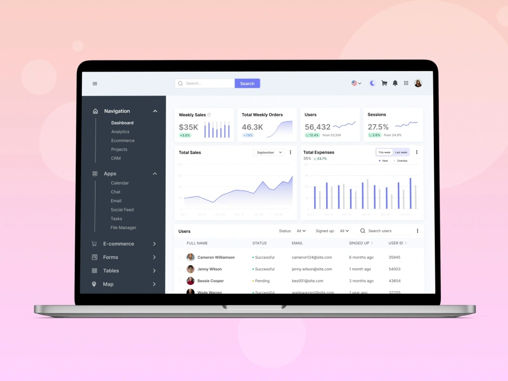 A modern and intuitive user interface design for your website or mobile ...