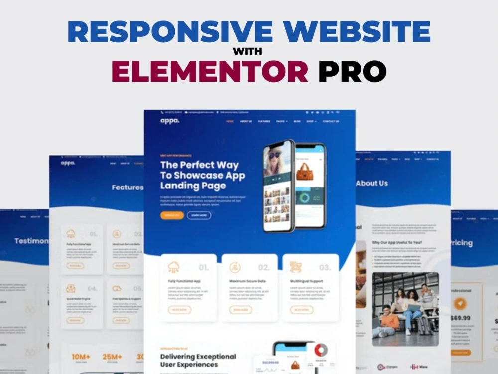 A responsive wordpress website design with elementor pro & crocoblock ...