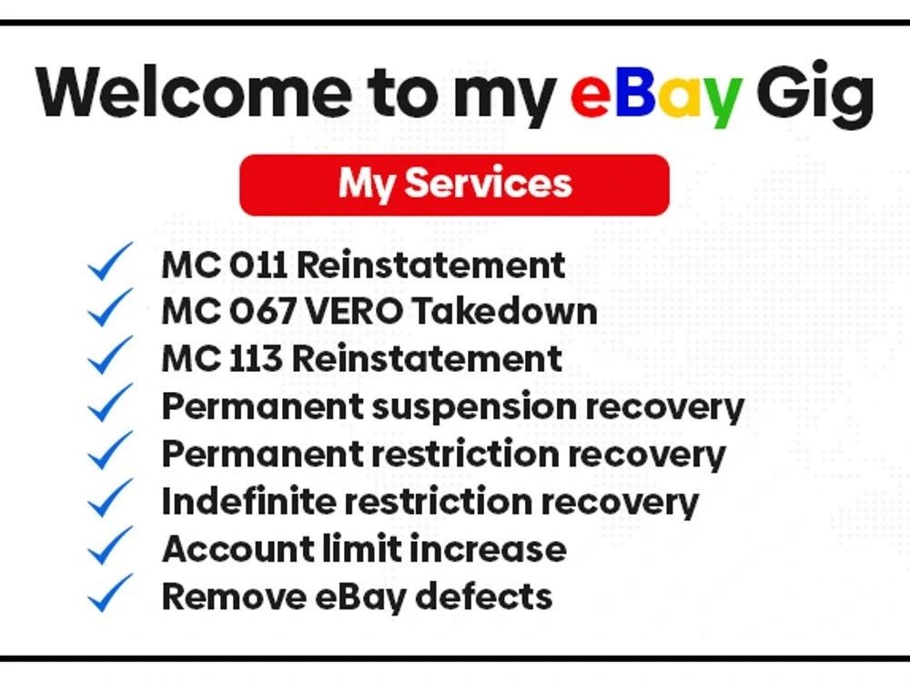 EBay suspended & restricted account Reinstatement Upwork