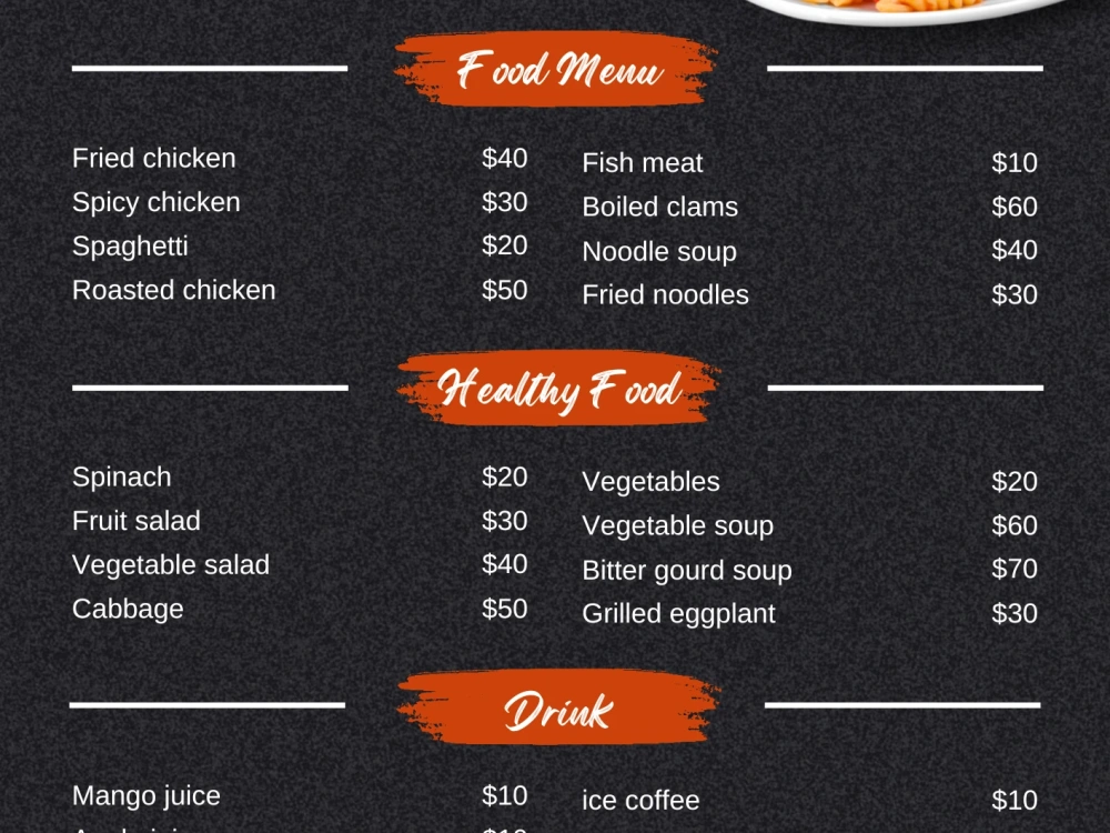 I will design a professional and creative menu for you | Upwork