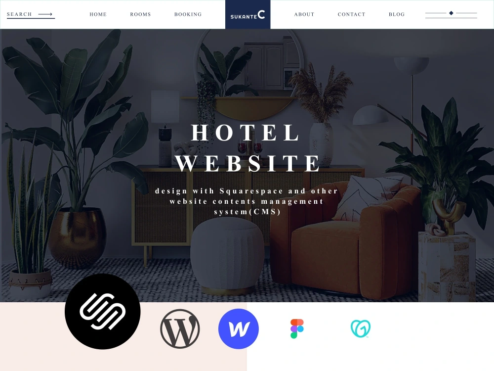 A stunning hotel website, booking website, rental website with