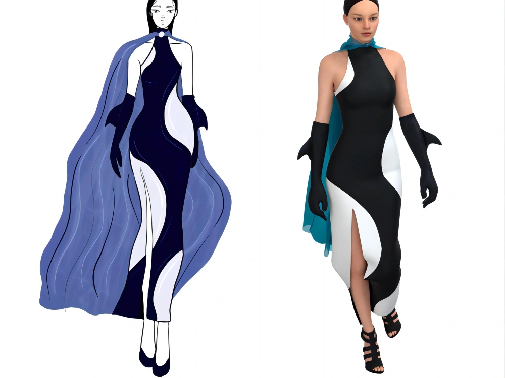 A professional and beautifully designed 3D fashion illustration | Upwork
