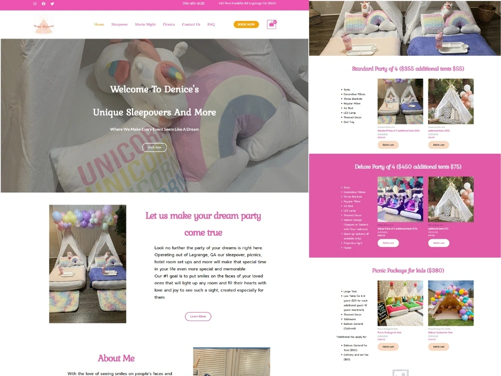 Party rental website design with booking | Upwork