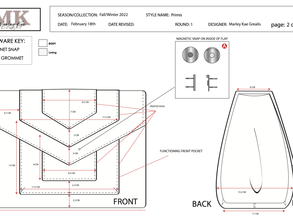 A Full Detailed Apparel or Accessory Techpack | Upwork