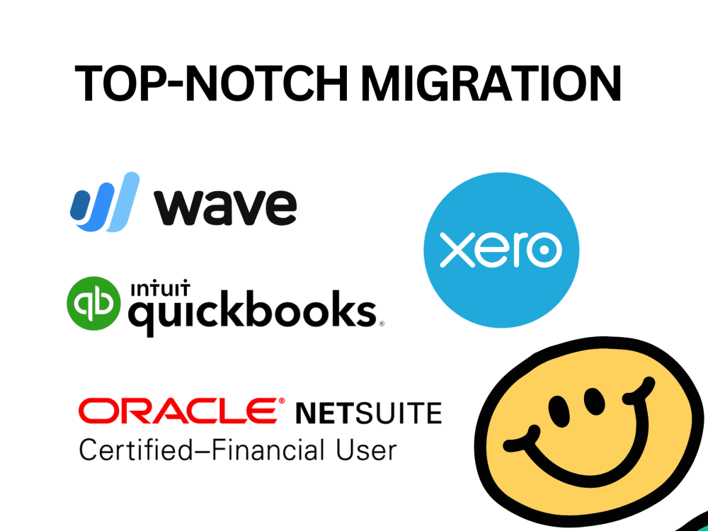 Migrate accounting system b/w Quickbooks, NetSuite, Xero, Freshbooks