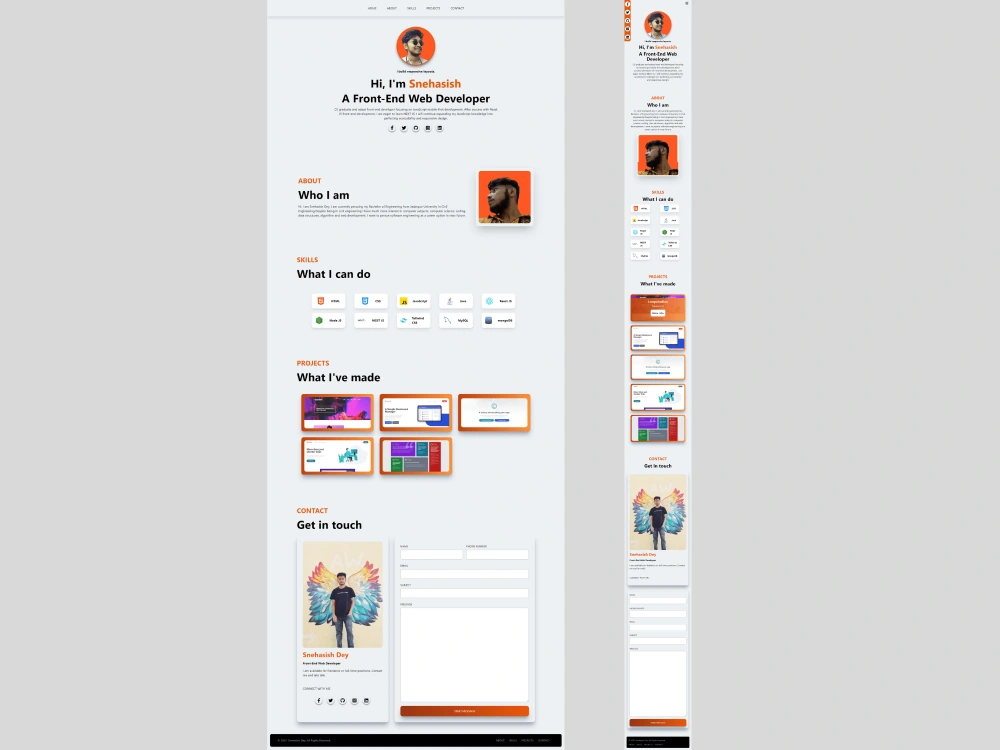 A responsive landing page in HTML, CSS, React JS, Next Js, Tailwind CSS ...