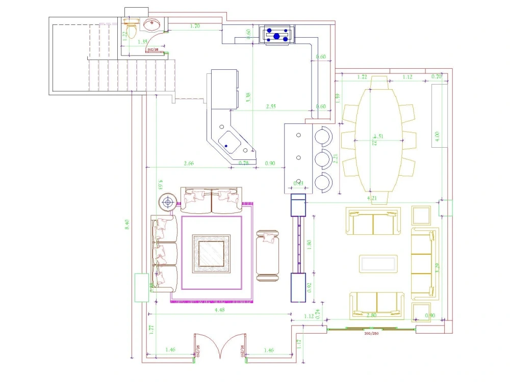 An amazing interior design with visualization of parts of furniture ...