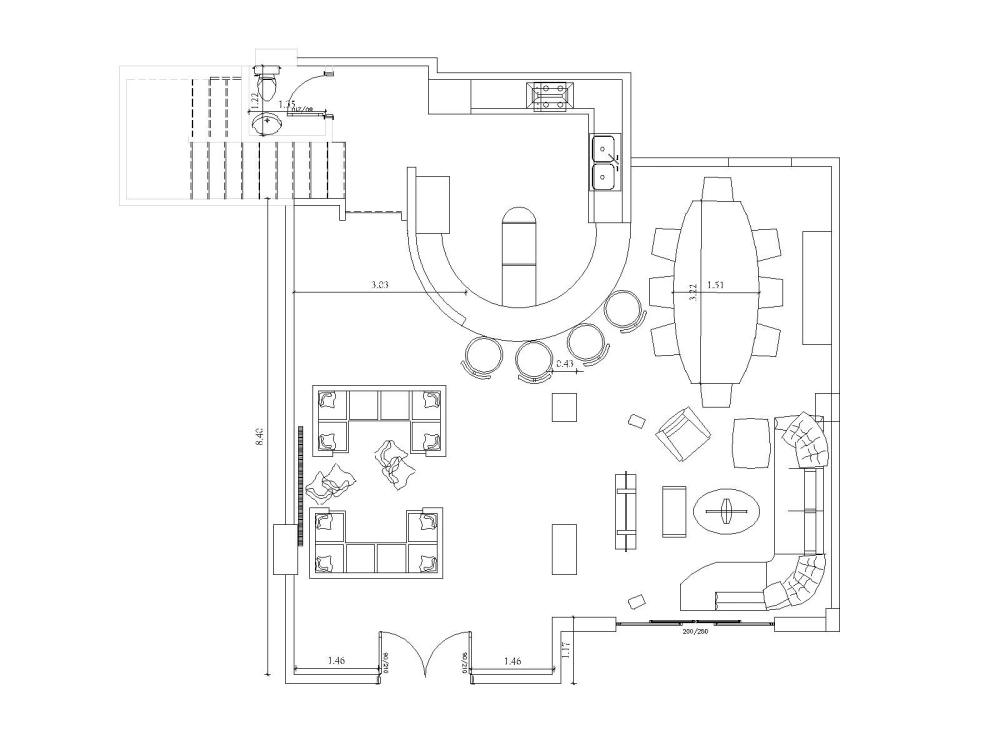 An amazing interior design with visualization of parts of furniture ...