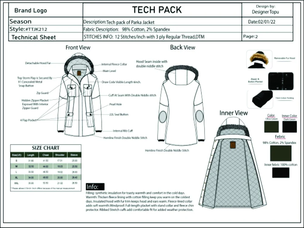 Design fashion clothing tech pack illustration or sketch streetwear ...