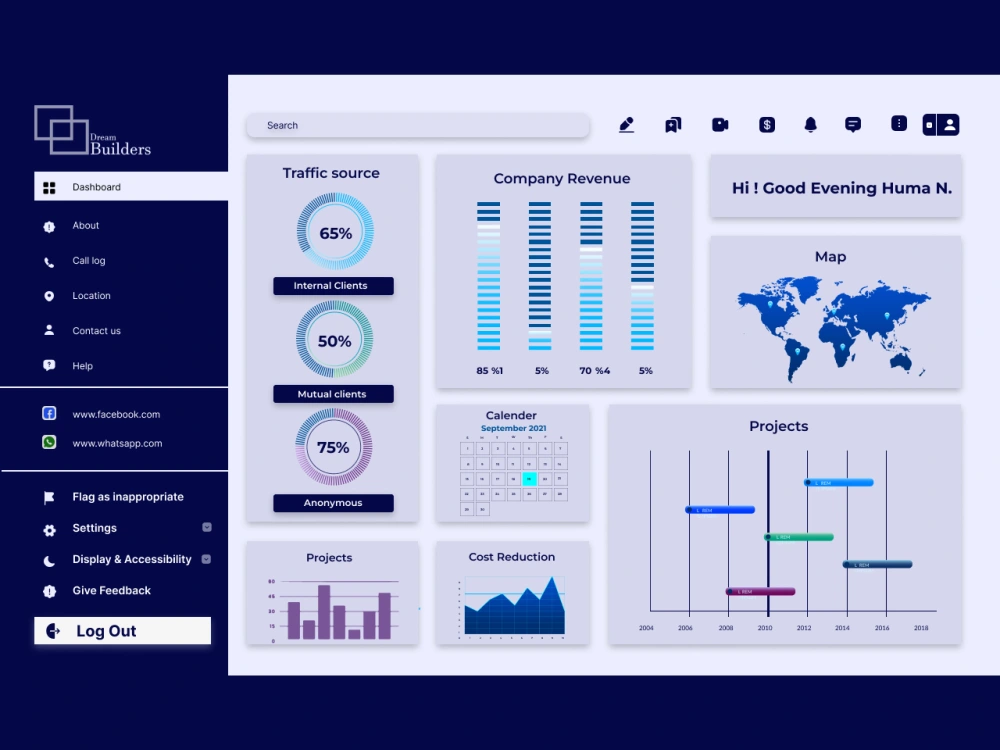 Website dashboard ui/ux design for your business/company | Upwork