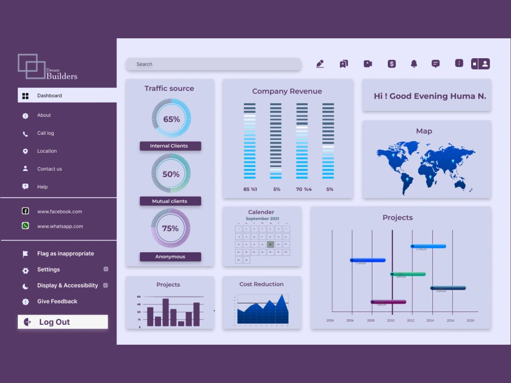 Website dashboard ui/ux design for your business/company | Upwork