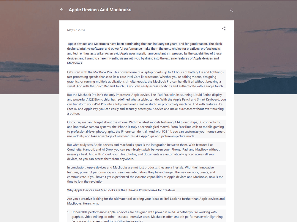 A Wonderfull Blog Or Article About Anything | Upwork