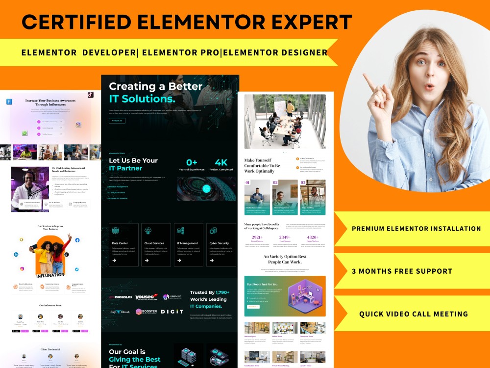 Elementor Designer,Elementor Expert, Elementor Pro,and Elementor