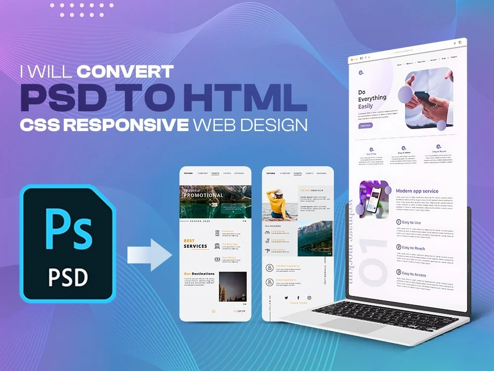 A converted psd to html css responsive web design | Upwork
