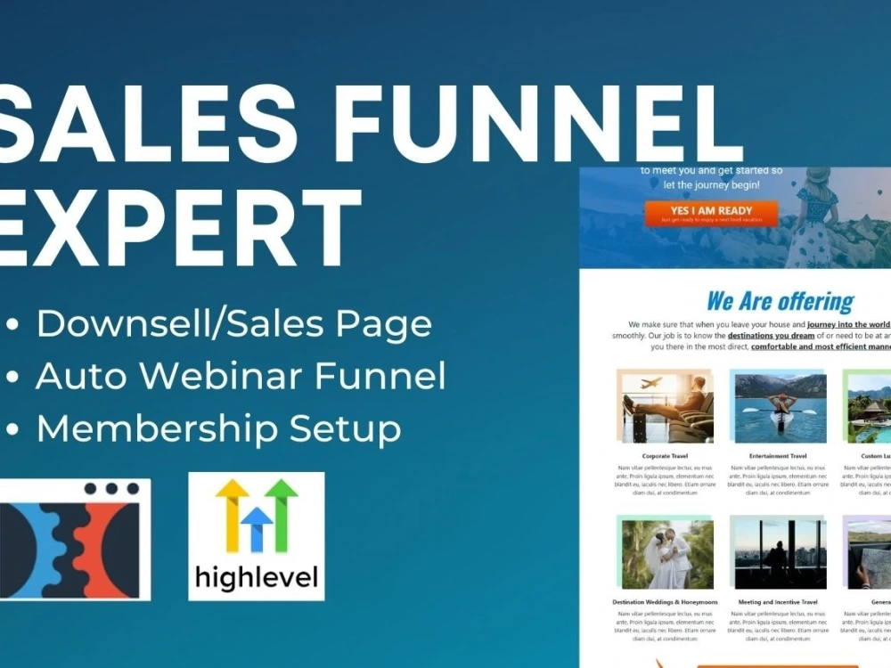 An amazing funnel for your product and services Upwork