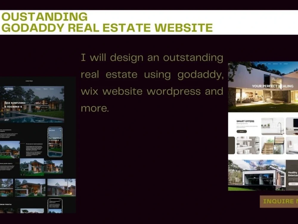 Design godaddy premium real estate website with GoDaddy wix web