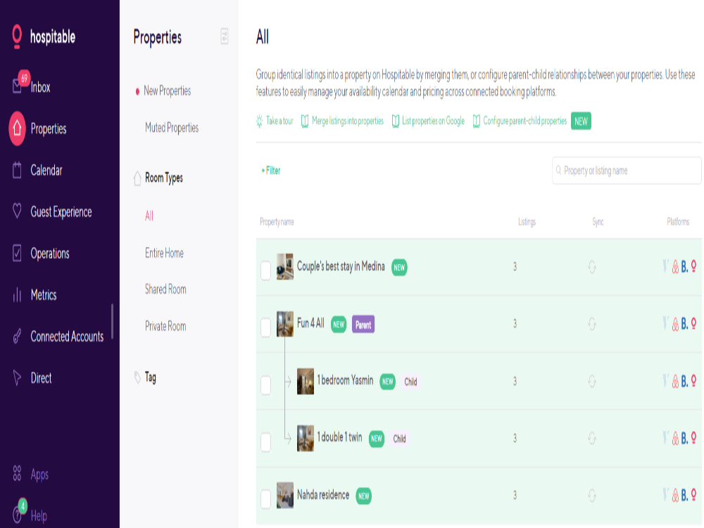 Hospitable Guesty OwnerRez Lodgify integration with Airbnb, VRBO