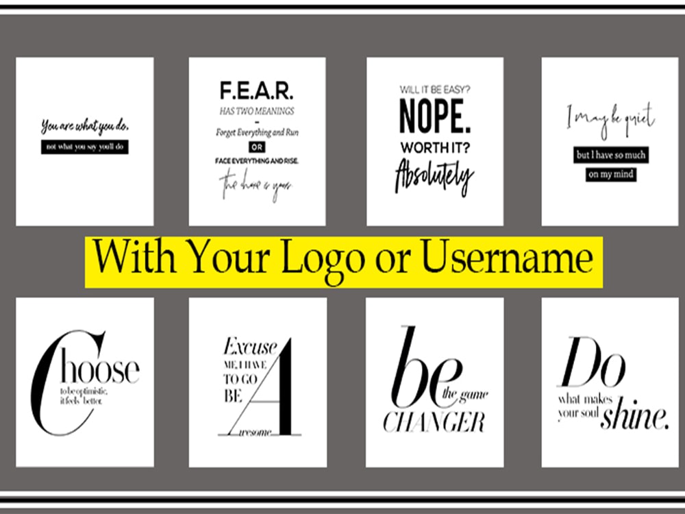 2000 motivational, typography Instagram quotes for commercial use Upwork