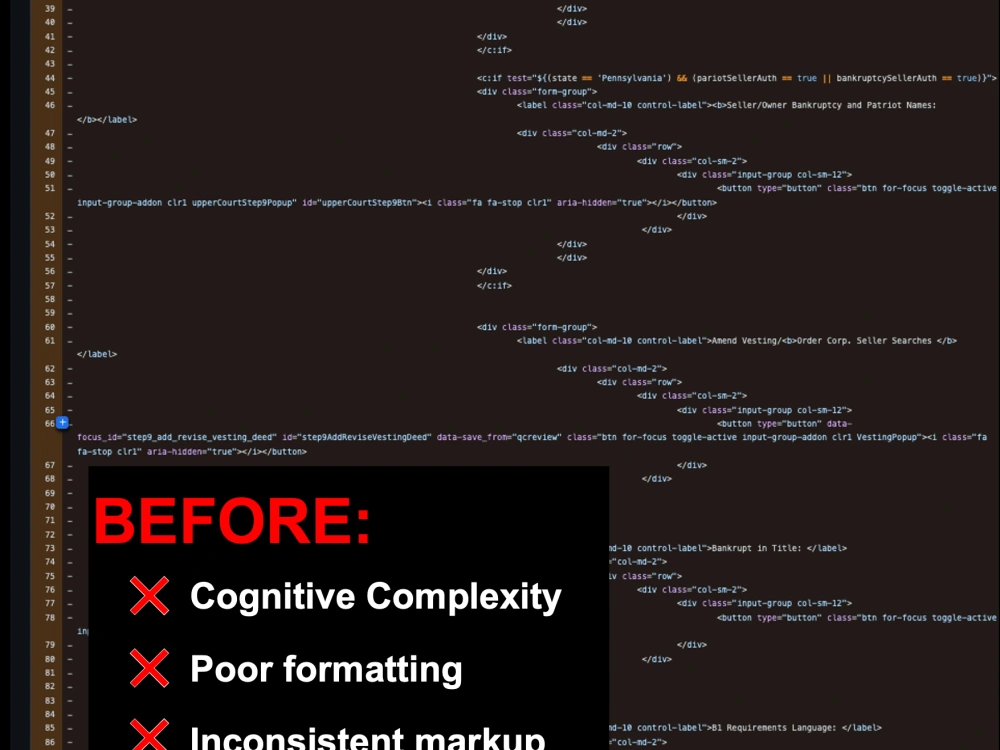 A completely refactored, optimized, and clean codebase | Upwork
