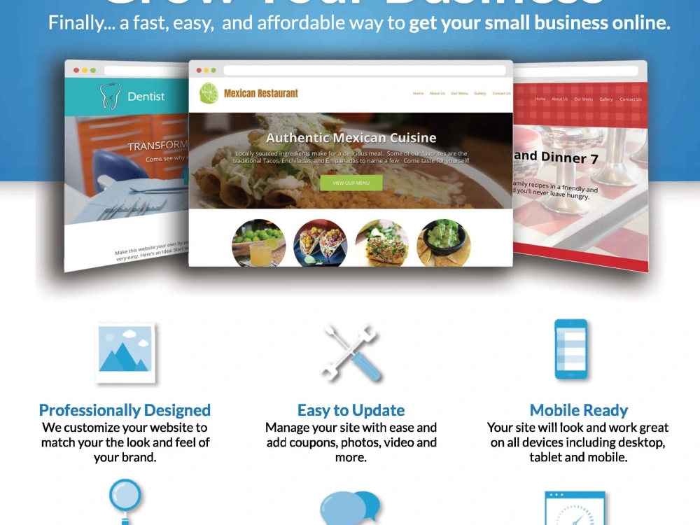 A FREE demo website within 24 hours of providing company