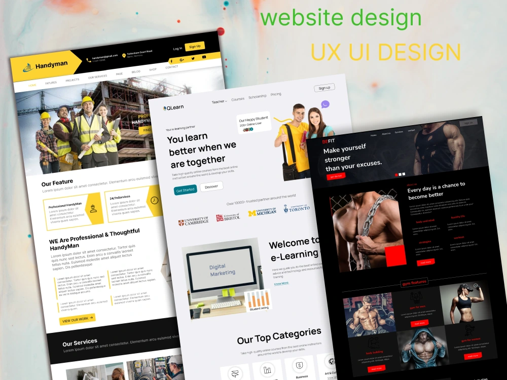 Awesome and creative ui ux websites design in figma | Upwork