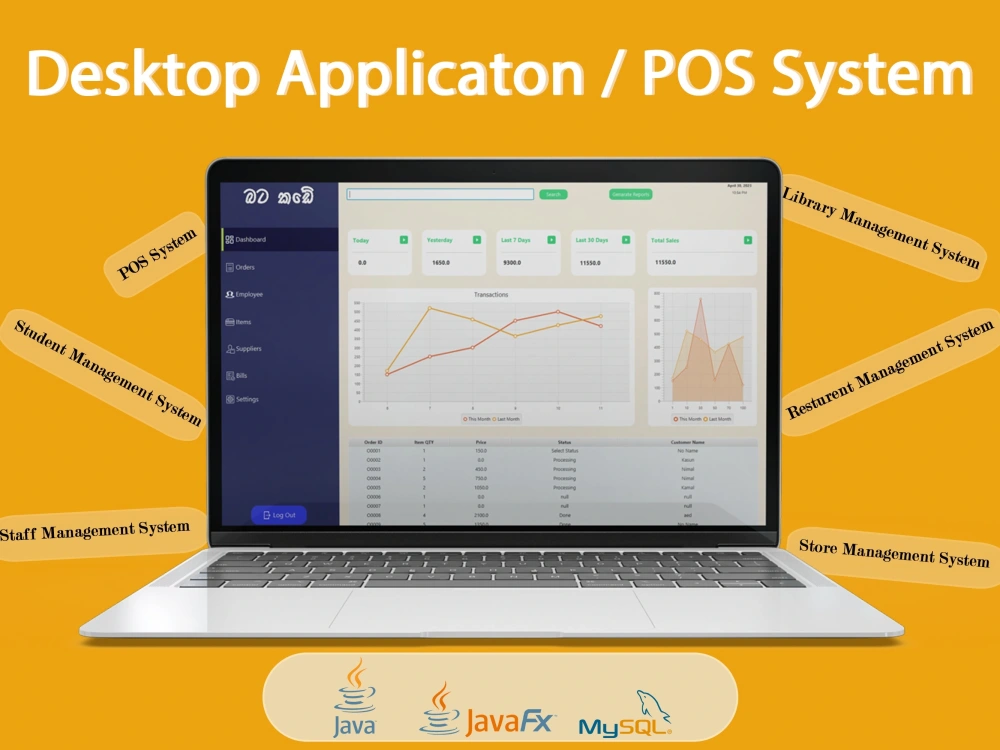 A Java Desktop Application for your final project.(POS System Or Any ...