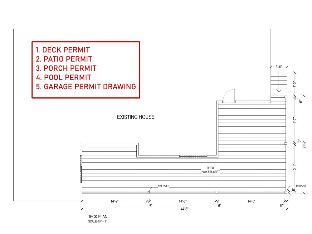 Deck and patio permit drawing set Upwork