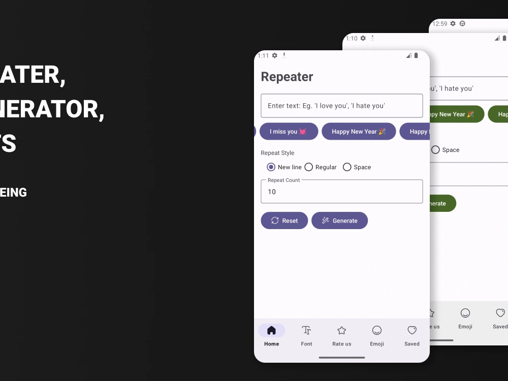 Text Repeater, Stylish Fonts Generator, Emoji Arts Design All in One App Upwork