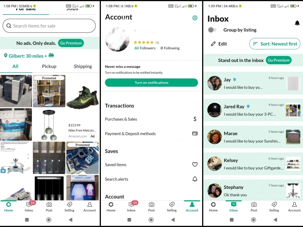 Post your product on offerup Upwork