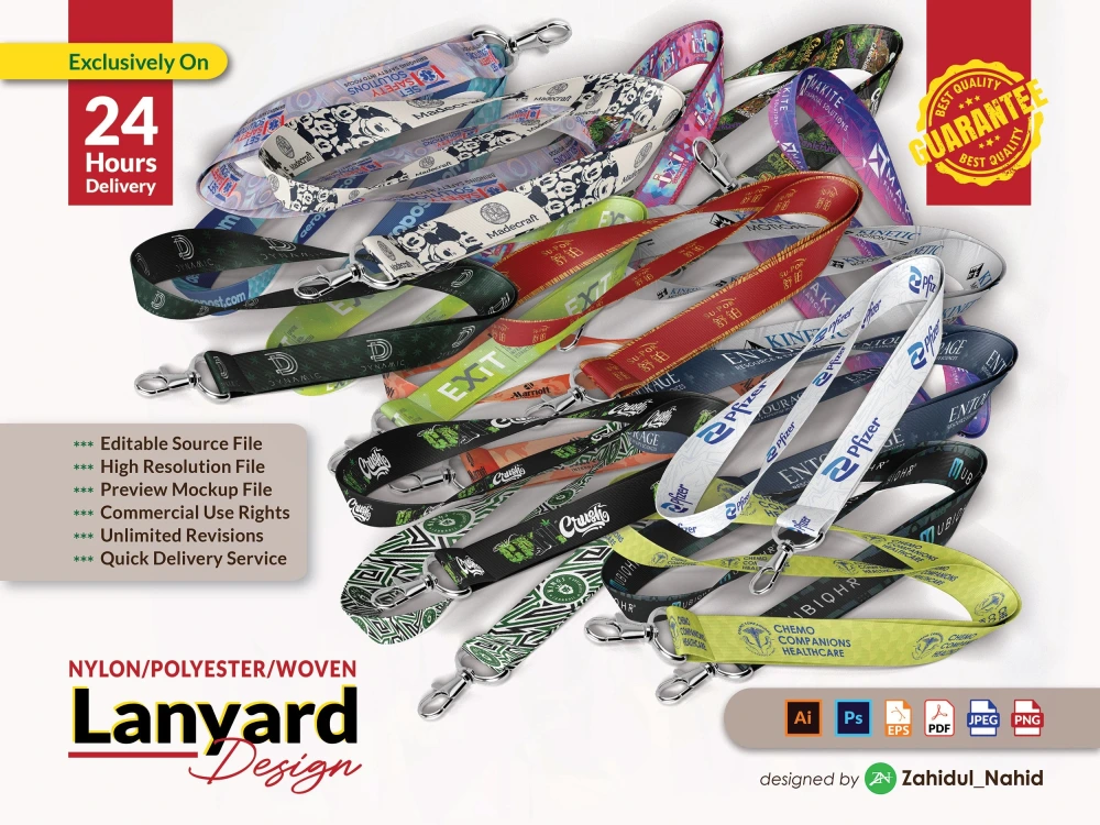 A custom printable lanyards, id badges, name card design | Upwork