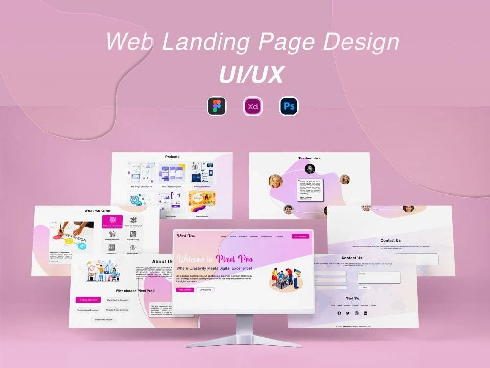 Modern landing page, website UI/UX design in Figma XD | Upwork