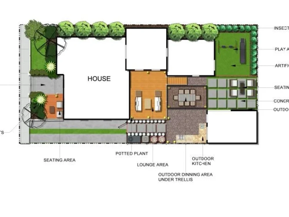2D sketch of your backyard or desired area to be designed | Upwork