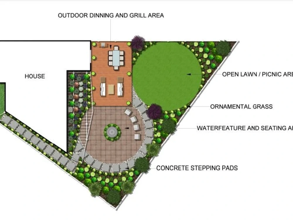 2D sketch of your backyard or desired area to be designed | Upwork