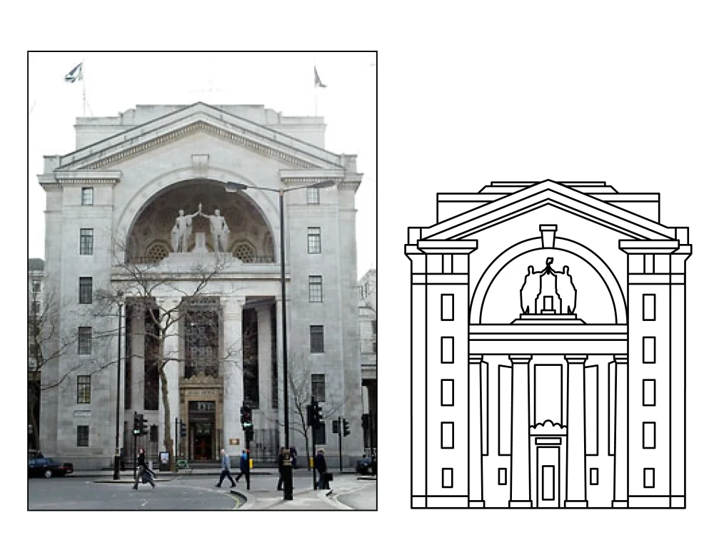 Vector high res. image of any building in line art style | Upwork