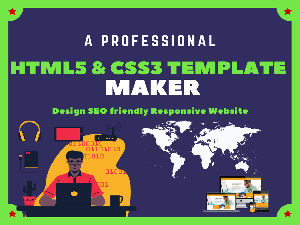 Responsive HTML5 & CSS3 Template or one page landing website | Upwork
