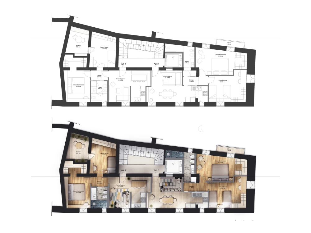 2d coloured plan or section from your dwg or pdf | Upwork