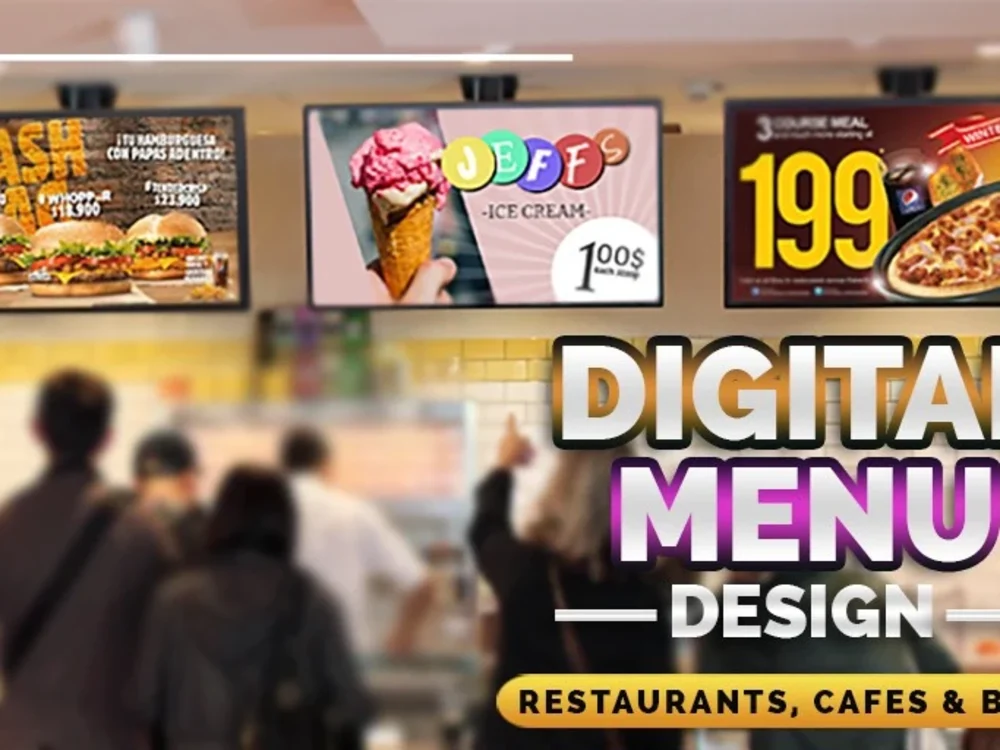 Digital static menu design for TV screen | Upwork