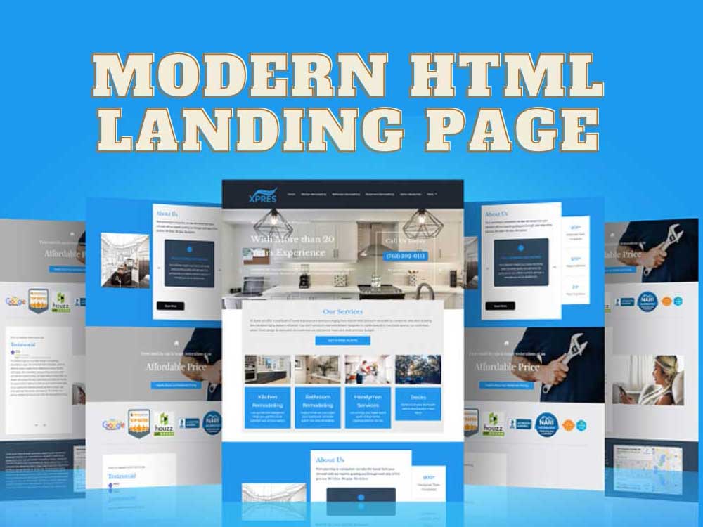 A html css landing page design or one page website | Upwork