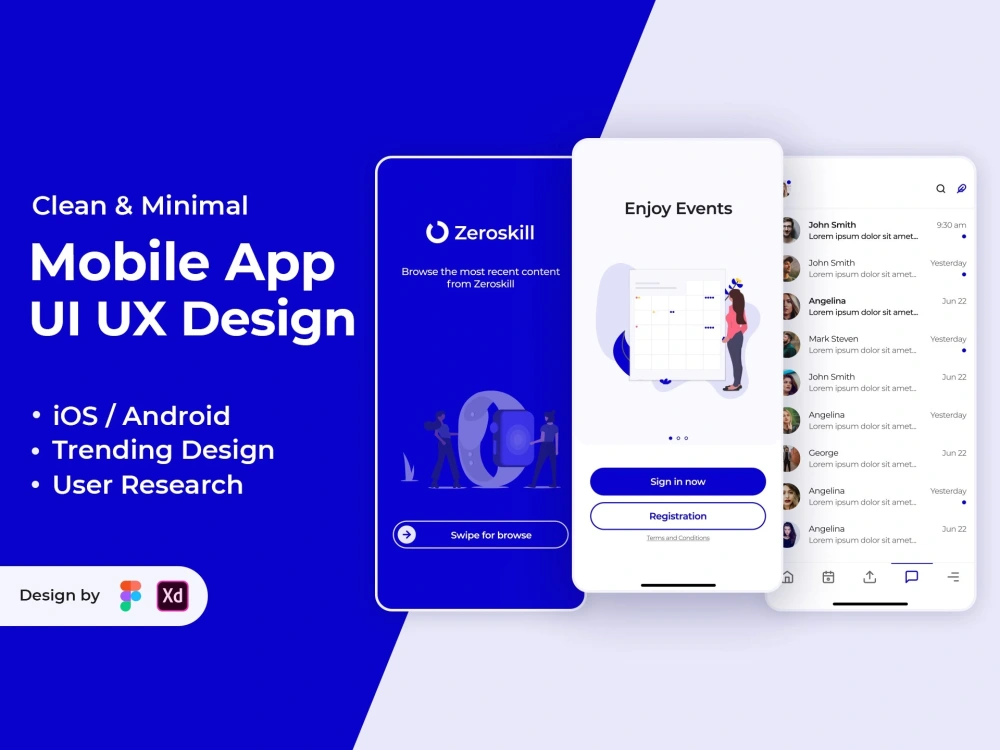 Mobile app UI design, app UIUX designer or mockup in Figma prototype ...