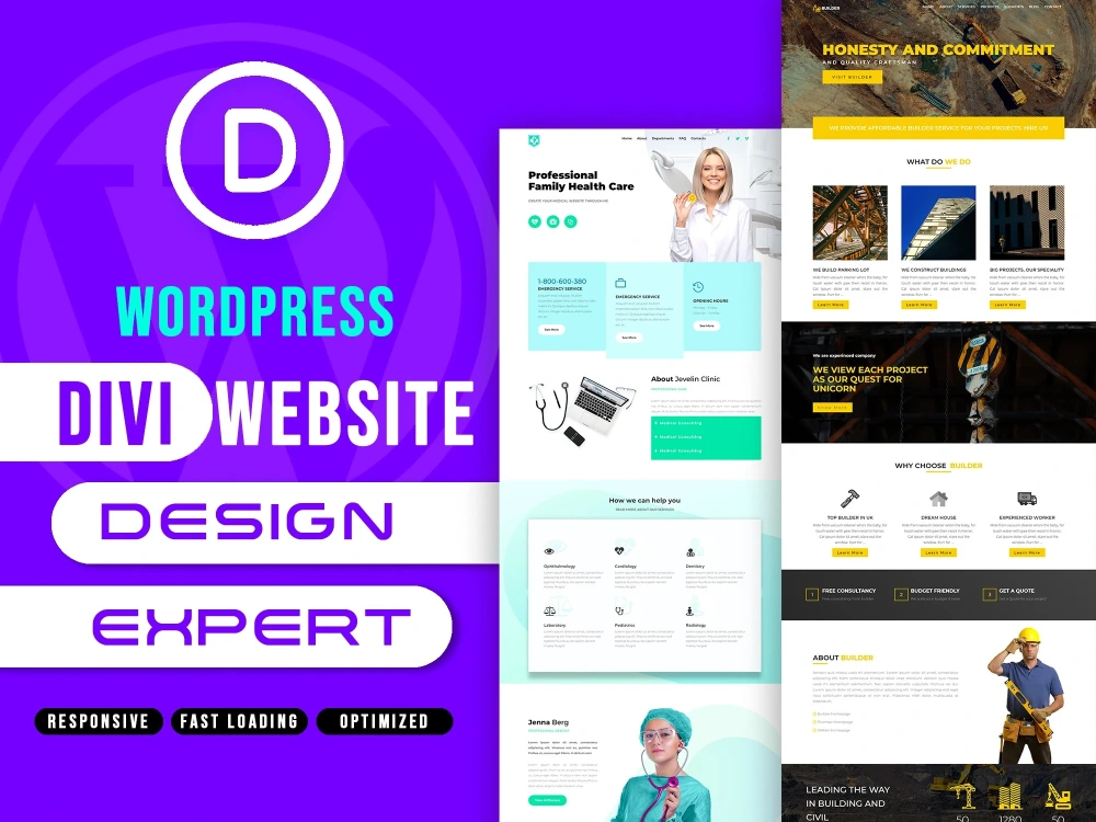 A premium WordPress Website design using divi theme and divi builder ...