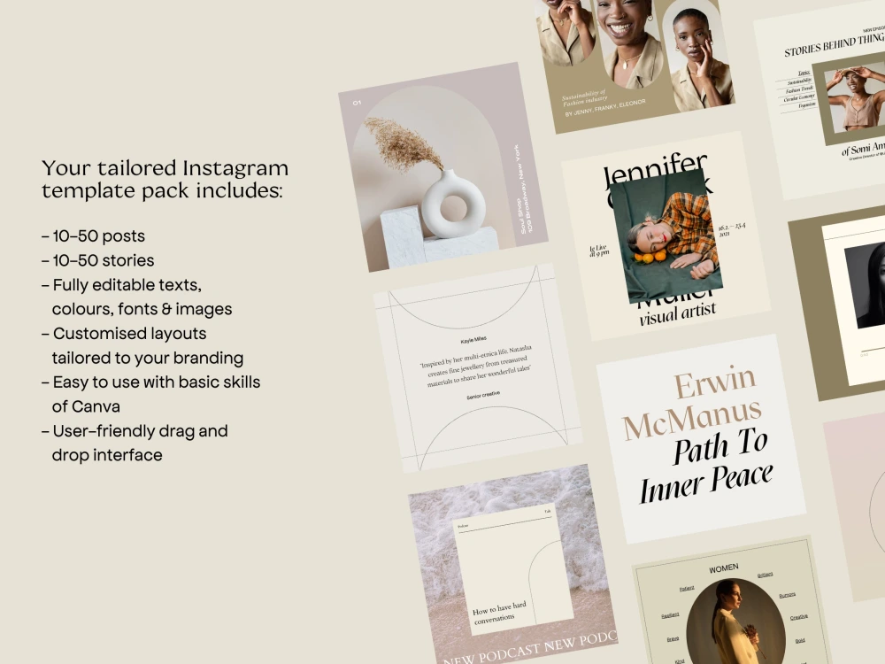 A beautiful social media pack template tailored to your brand