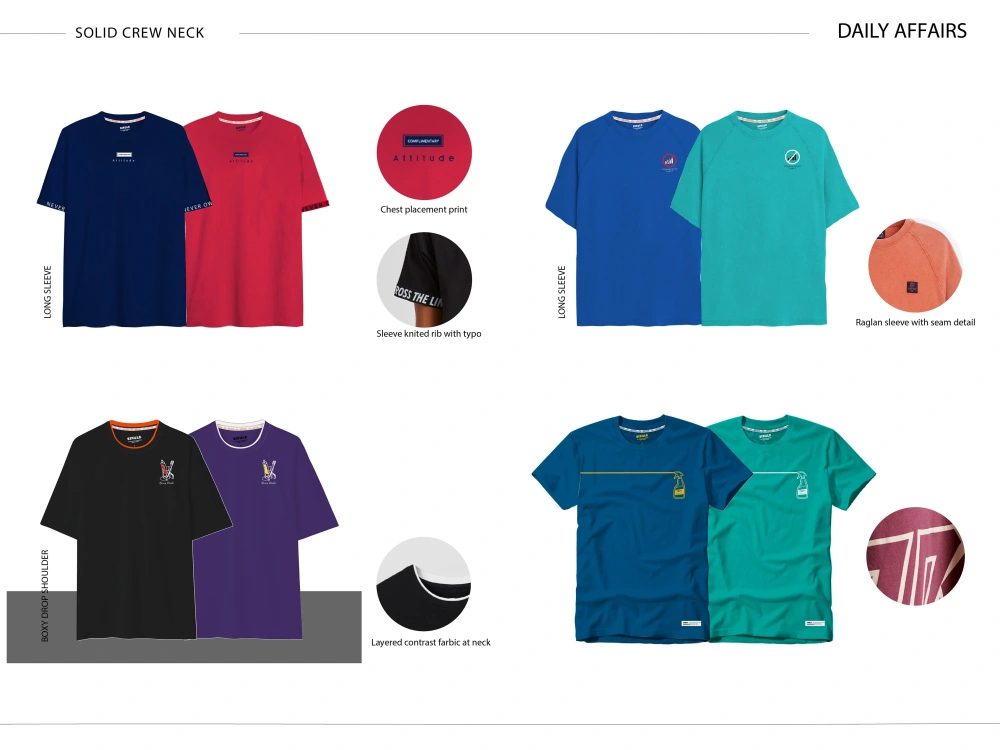 All kinds of clothing design with 3D renderings and technical sheet ...