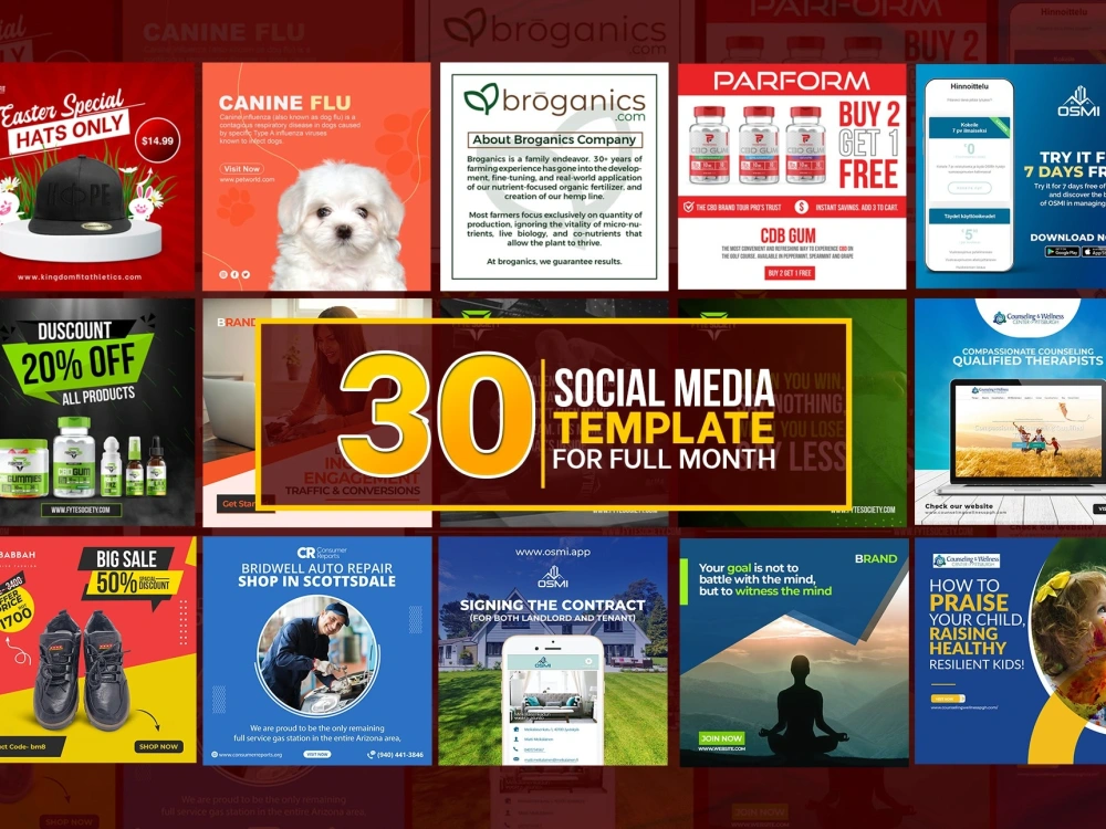 30 custom social media posts design for facebook instagram Upwork