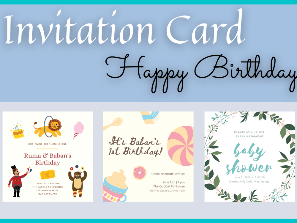 An birthday party invitation card design | Upwork