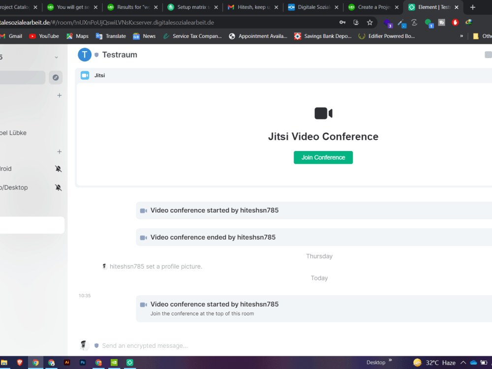 Decentralized matrix chat server with apps upwork