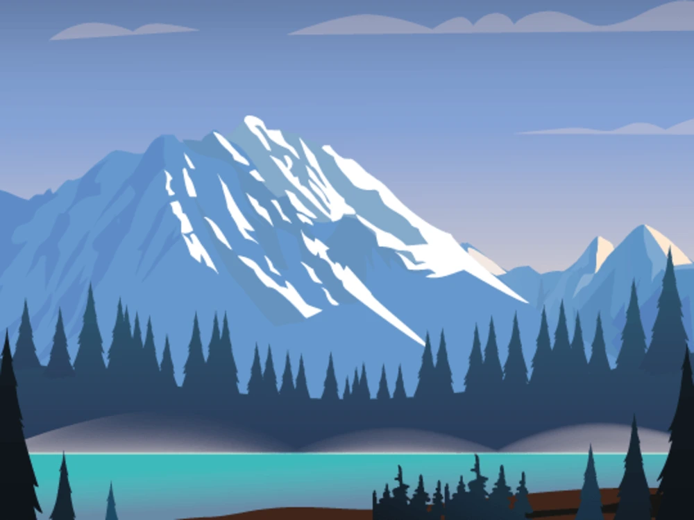A flat vector landscape illustration | Upwork