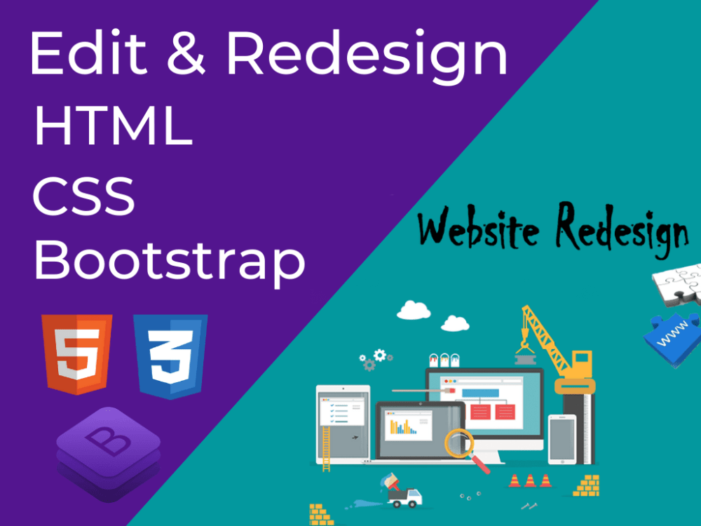 Edit and modify HTML, CSS, Bootstrap, and redesign website | Upwork